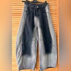 High Waisted Ombre Wide-Leg Jeans